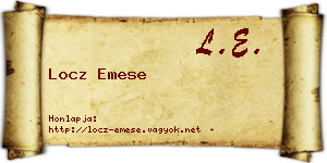 Locz Emese névjegykártya